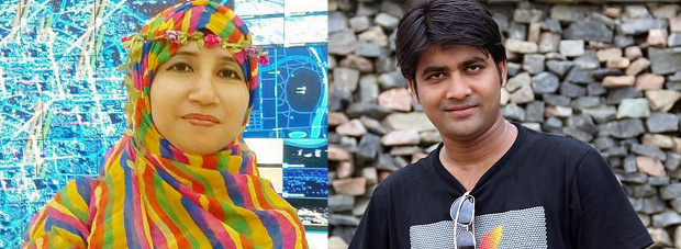 নাজিয়া আফরিন চৌধুরী (বামে) ও ফয়সাল আহমেদ। ফাইল ফটো।