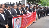 বাংলাদেশ সুপ্রিম কোর্ট বার অ্যাসোসিয়েশনের মানববন্ধন। 