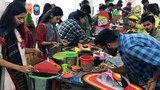 ঢাকার চারুকলায় বাংলা নববর্ষের মঙ্গল শোভাযাত্রার উপকরণ তৈরির প্রস্তুতি। 