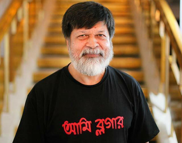 টিশার্টের বুকে ‘আমি ব্লগার’ লিখে শহিদুলের মুক্তমনা ব্লগার ও লেখকদের হত্যার প্রতিবাদ।
