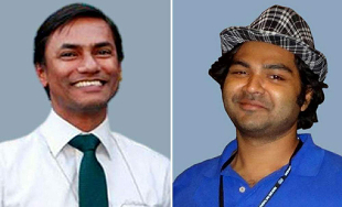 জুলহাজ মান্নান (বামে) ও মাহবুব রাব্বী তনয়। ফাইল ছবি।