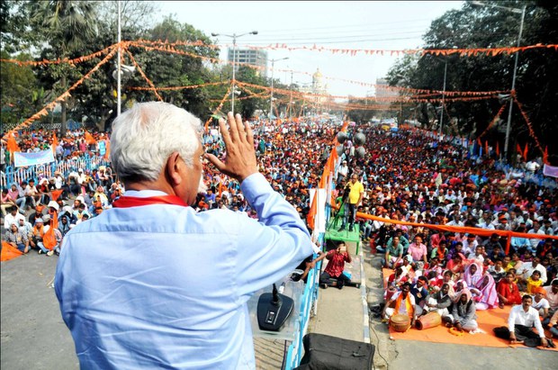কলকাতায় উগ্র হিন্দুবাদী সংগঠন হিন্দু সংহতির সভা। 