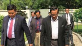 বৃহস্পতিবার রাষ্ট্রীয় অতিথি ভবন মেঘনায় অনুষ্ঠিত জয়েন্ট ওয়ার্কিং গ্রুপের দ্বিতীয় সভা শেষে বেরিয়ে আসছেন পররাষ্ট্র সচিব শহিদুল হক (ডানে) ও মিয়ানমারের স্থায়ী সচিব মিন্ট থু।