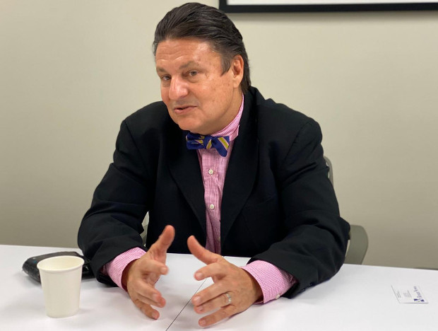 Richard Ragan, the resident representative for World Food Program Bangladesh, gestures during an interview with BenarNews in Washington, March 4, 2020. [Ashif Entaz Rabi/BenarNews]