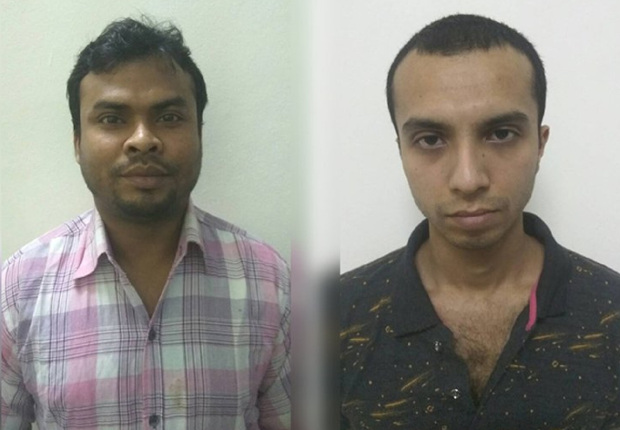 Bangladesh police released photos of suspects Hadisur Rahman Sagor (left), and Akram Hossain Niloy, March 22, 2018. [Newsroom photo]