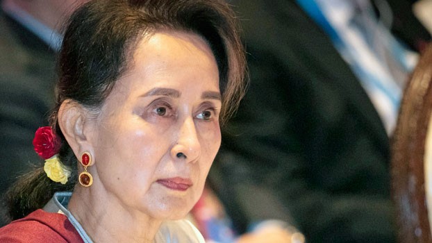 Myanmar's leader Aung San Suu Kyi participates in an ASEAN-United Nations summit in Nonthaburi, Thailand, Nov. 3, 2019. [AP] 