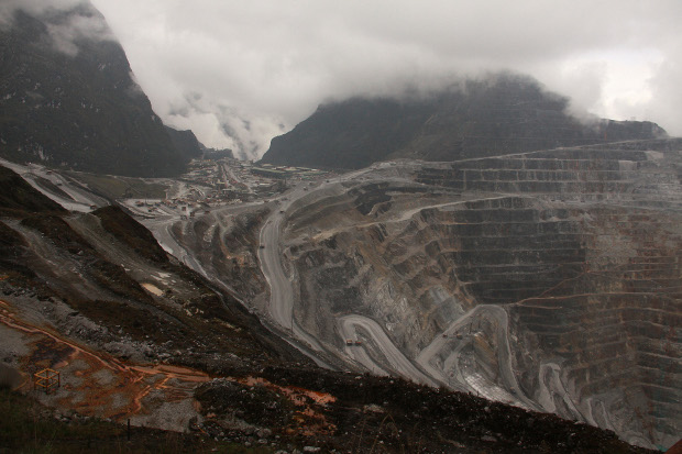 Freeport McMoRan's gigantic Grasberg mine lies in the mountains of eastern Indonesia's remote province of Papua, Aug.16, 2013. [AFP]