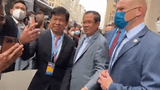 Flying footwear, fawning ‘fans’ for rare Washington visit by Cambodia PM Hun Sen