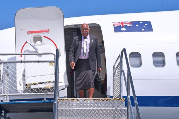 Fiji’s new leader makes official trip abroad as tensions with military simmer Fiji’s new leader makes official trip abroad as tensions with military simmer