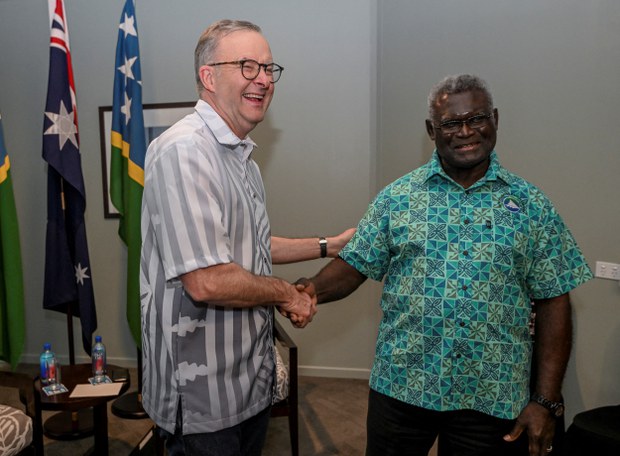 In meeting with Australian leader, Solomons PM vows no foreign military bases In meeting with Australian leader, Solomons PM vows no foreign military bases