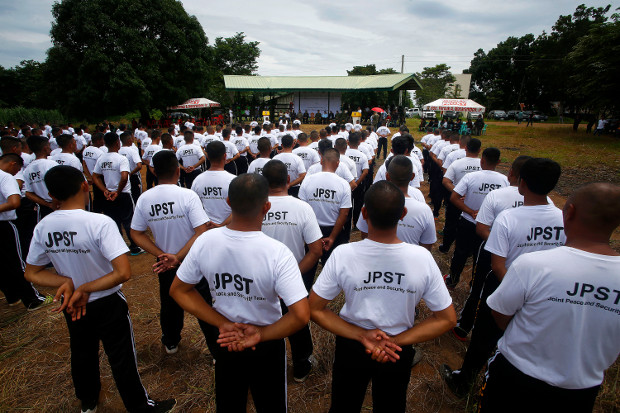 Former Moro Islamic Liberation Front combatants undergo basic training at Camp Lucero in Carmen, southern Philippines, Aug. 1, 2019. (Photo: Mark Navales/BenarNews)