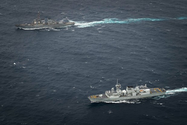 US, Canadian warships conduct joint drills in South China Sea US, Canadian warships conduct joint drills in South China Sea