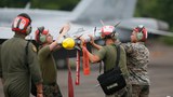 US Marine jets fly over South China Sea during Philippine drills
