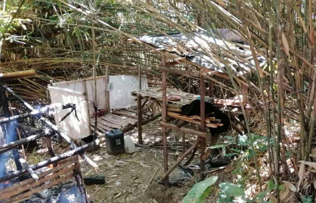 This photo released by the Philippine military shows a den that was home to suspected pro-Islamic State militants, who fled following air and artillery assaults in southern Maguindanao province, March 13, 2020. [Courtesy Armed Forces of the Philippines]