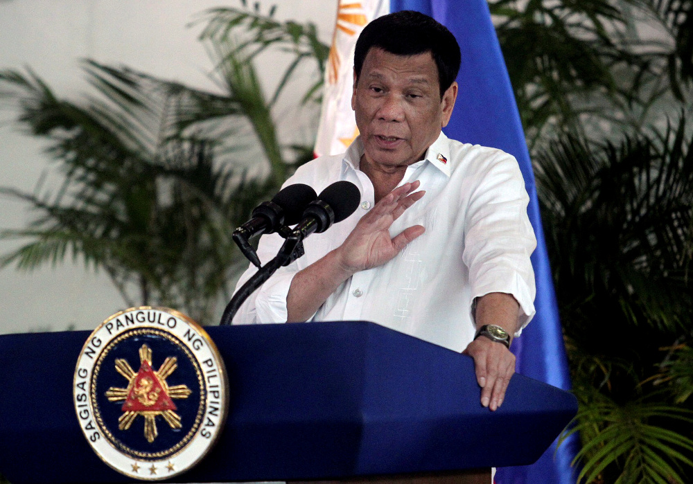 Philippine President Rodrigo Duterte answers questions during a news conference in the southern city of Davao, Sept.8, 2018. [Reuters]