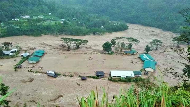Flashfloods spawned by Typhoon Yutu all but wash out an elementary school in Dacalan, a town in the mountains of Kalinga province in the northern Philippines, Oct. 30, 2018. [Courtesy of Cordillera Disaster Response and Development Services]