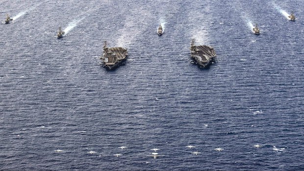 US Carrier Strike Groups, French Submarine Conduct South China Sea Operations US Carrier Strike Groups, French Submarine Conduct South China Sea Operations