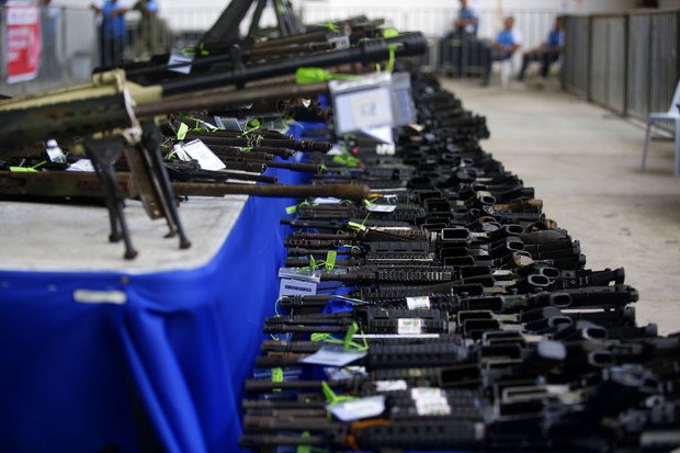 Ex-guerrillas in southern Philippines begin turning in last batch of firearms Ex-guerrillas in southern Philippines begin turning in last batch of firearms