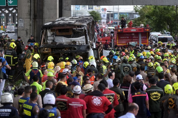 Students, teachers die in bus inferno near Bangkok Students, teachers die in bus inferno near Bangkok