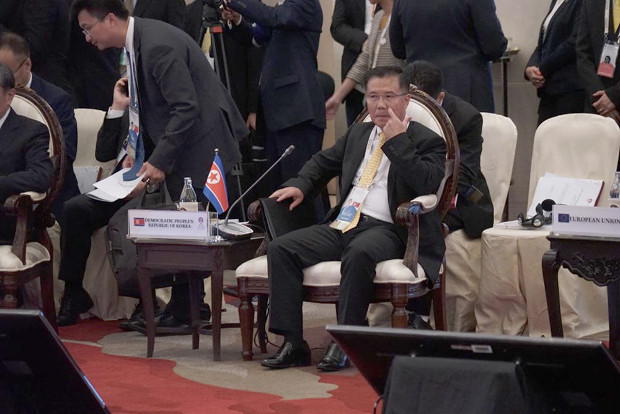 North Korean Ambassador to Thailand Kim Je Bong attends the ASEAN Regional Forum meeting in Bangkok, Aug 2, 2019. [Nontarat Phaicharoen/BenarNews]