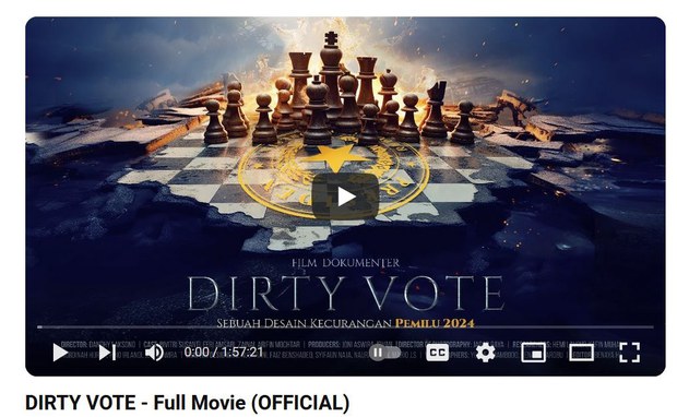 Dokumenter “Dirty Vote” ungkap kecurangan Pemilu 2024 Dokumenter “Dirty Vote” ungkap kecurangan Pemilu 2024