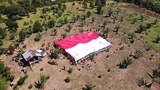 Puluhan eks-napiter bentangkan bendera Merah Putih raksasa sambut HUT-RI ke-79