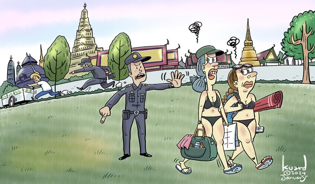 งานหนักเทศกิจ : ไล่ฝรั่งนุ่งบิกินีนอนอาบแดดในสนามหลวง